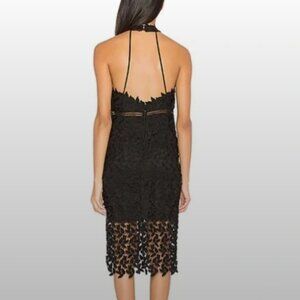 BARDOT Gemma Lace Halter Cocktail Dress Black
